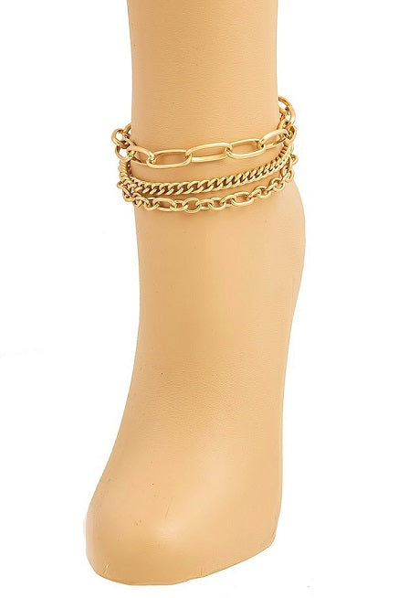 TRIO LINK CHAIN ANKLET