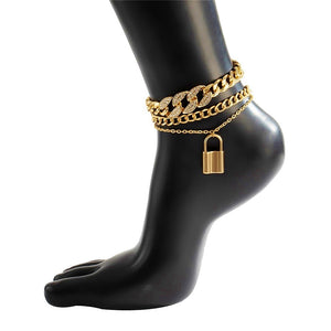 CUBAN LINK LAYERED ANKLET