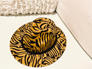 Caramel Zebra Print Fedora Hat