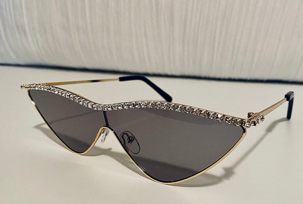 OFF TO BRUNCH CRYSTAL CAT EYE SUNGLASSES