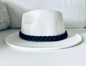 White Fox Fedora Hat